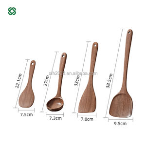 مجموعة أدوات طهي فاخرة من خشب الأبنوس الطبيعي بالجملة من المصنع، أدوات طهي خشبية متينة غير لاصقة وصديقة للبيئة للمطبخ - Product Image 2