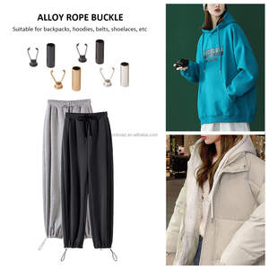 Mới tùy chỉnh Áo khoác màu dây rút dây đàn hồi cuối mùa xuân khóa dây kim loại khóa Stopper dây kết thúc - Product Image 5