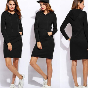 <span class=keywords><strong>Sudadera</strong></span> con <span class=keywords><strong>Capucha</strong></span> para Mujer, 100% Poliéster, Manga Larga, Corte Ajustado, Informal, Lisa - Product Image 5