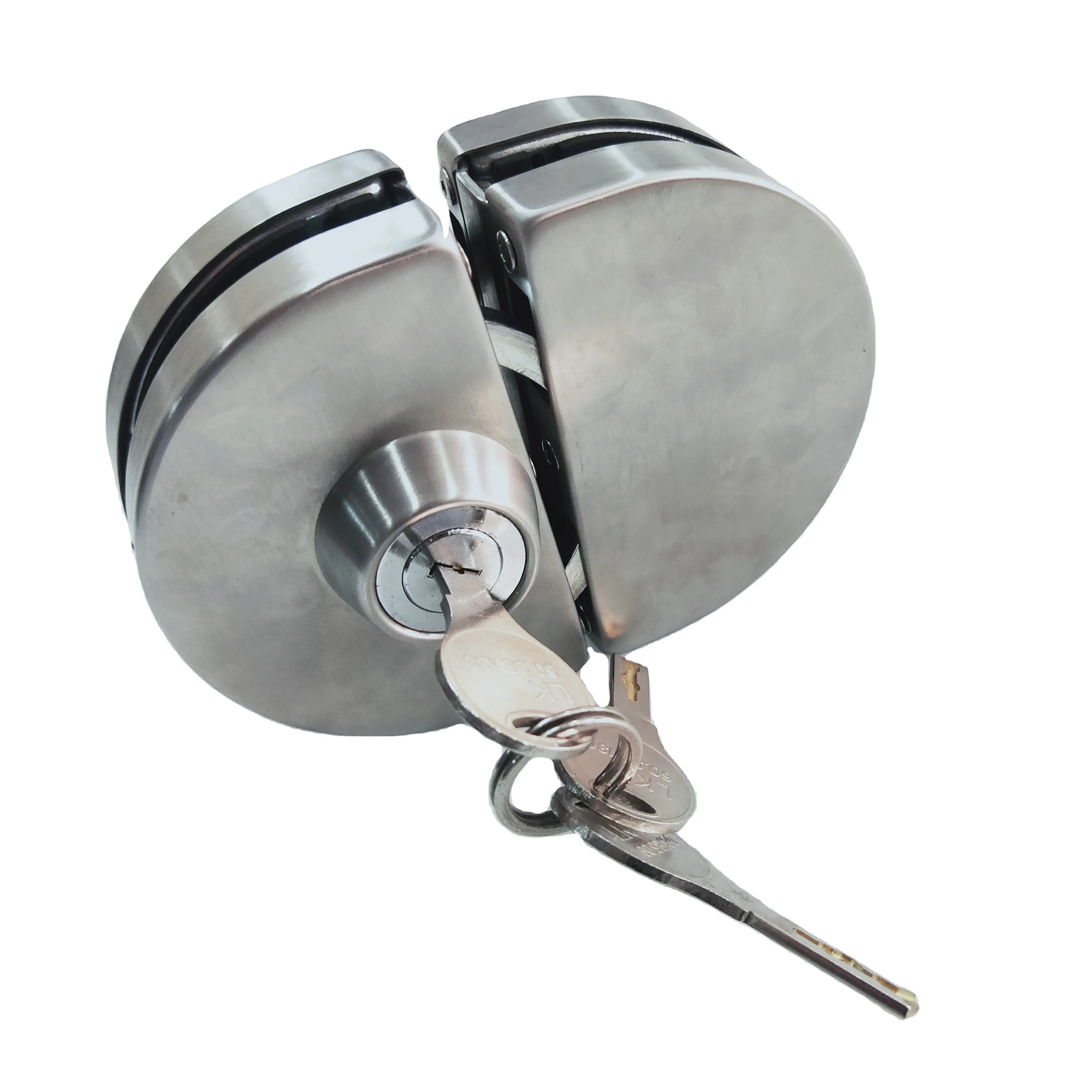 Kunci tengah pintu keselamatan baja tahan karat kunci pintu kaca geser ganda keamanan dengan kunci