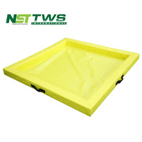 Berm de confinement de déversements d'hydrocarbures en vinyle PVC jaune 4'x4'x4" pour mini-étang à canards, fabriqué en usine