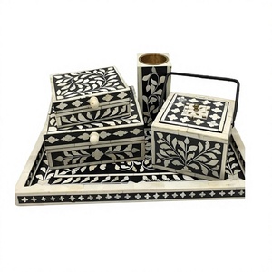 Handmade Wooden And MOP Mabkhar With Storage Box And Tray Mabkhara Fabulous Design <b>Bakhoor</b> <b>Oud</b> Burner - Product Image 1