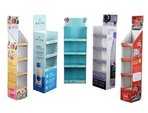 High Quality Custom Logo <strong>Printing</strong> Supermarket Free Standing Floor Recyclable <strong>Corrugated</strong> Stand Cardboard <strong>Display</strong> Stand - Product Image 2