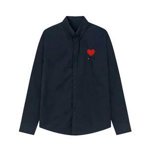 Chemise habillée <span class=keywords><strong>homme</strong></span> Ami Heart coupe ajustée légère et confortable anti-boulochage brodée style Old Money populaire en France à <span class=keywords><strong>Paris</strong></span> - Product Image 5