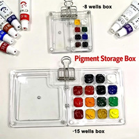 Tragbares Mini 5-teiliges Aquarell- und Acrylfarben-Set für Reise-Skizzen mit Mischpalette und Farbkasten