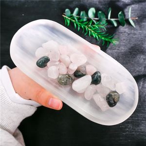 Cuenco Ovalado de Selenita de Alta Calidad, Cristal Curativo Natural Pulido, Artesanía Popular, Regalos con Fragmentos, Estilo Feng Shui, Venta al por Mayor - Product Image 4