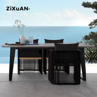 Chaises de restaurant d'hôtel, mobilier de terrasse, mobilier commercial de café, ensemble de table à manger de luxe pour jardin, tabouret de bar nordique, fauteuil d'extérieur en rotin