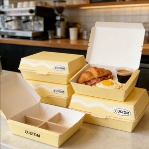 Takeaway Fast Food Greaseproof 3 Compartment Disposable Food Container Paper <b>Packaging</b> Box with Logo Eco Friendly OEM ODM - Product Image 6