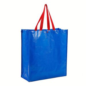 Bolsa de Compras Reutilizable Personalizada, Ecológica, de Polipropileno, Impermeable, Tejida, Laminada, con Logotipo, Letras y Patrones - Product Image 1