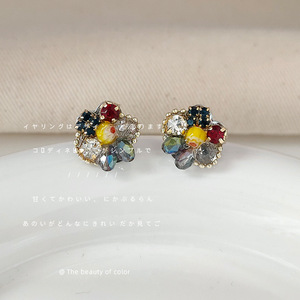 <span class=keywords><strong>Pendientes</strong></span> de Cristal chapados en 14K, <span class=keywords><strong>pendientes</strong></span> de cristal coloridos con forma de flor delicada, <span class=keywords><strong>pendientes</strong></span> de cristal de flor antialérgicos - Product Image 6