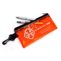 Étui à crayons en PVC transparent écologique promotionnel pas cher avec fermeture éclair, couleur et logo personnalisés, durable et portable