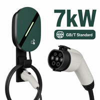 Station de recharge murale intelligente 7kW GB/T pour véhicules électriques, contrôle par application, 32A, norme chinoise, pour usage domestique, compatible avec les véhicules électriques BYD GWM à l'exportation