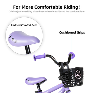 Vélo pour enfants JOKIE 14 pouces, cadre renforcé en acier à haute teneur en carbone, roues intégrées anti-choc, roues d'apprentissage - Product Image 4