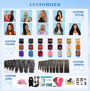 Estensioni per Capelli Umani Birmani <span class=keywords><strong>Ricci</strong></span> Grezzi Pre-Separati per Uncinetto, Fasci di Capelli Invisibili Pre-Intrecciati - Product Image 6