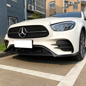 Mercedes-Benz E-Class W213 2021+ Front Bumper Lip Splitter Piano Black Carbon Fiber Texture PP Material - Product Image 3