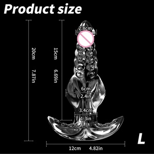 Plug anal transparent à texture cristalline, en silicone souple, réaliste, pour stimulation vaginale et anale, massage de la prostate, hommes et femmes - Product Image 3