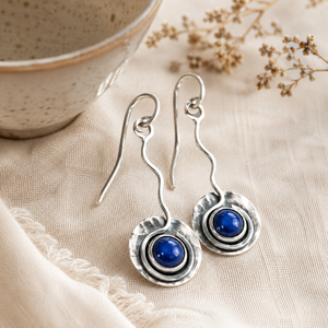 Orecchini Pendenti Vintage Blu con Filo Intrecciato, Stile Artigianale, Gioielli di Moda per Donne - Product Image 3