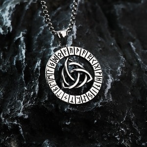 Collier personnalisé en acier inoxydable <span class=keywords><strong>nordique</strong></span> Viking Rune noeud <span class=keywords><strong>celtique</strong></span> noeud irlandais Viking pendentif pour hommes - Product Image 4