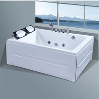 Baignoires en verre transparent de conception moderne en acrylique blanc cascade avec fonction massage