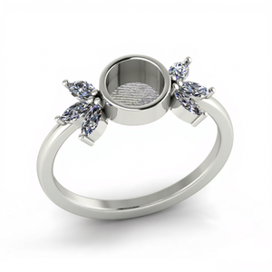 Bague en argent sterling 925 avec sertissage vide pour résine, forme marquise 6 mm, pour cendres, cadeau de mariage pour femme, modèle 2025 Mountains - Product Image 1