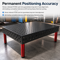 Table de soudage 3D industrielle avec surface de travail nitrurée, plateforme de serrage modulaire pour applications de soudage