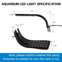 Lampe LED pour aquarium Heto, ultra-mince, à clipser, avec prise AU US EU UK, indice de protection IP67, 100-240V, 4W, 9000-12000K, 1000 Lux, 180lm, garantie 1 an