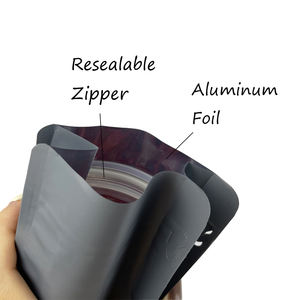 Bolsa de aluminio con logotipo personalizado impreso, embalaje de café, mylar, fondo plano - Product Image 2