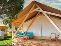Glamping extérieur Hotel Resort Camping Triangle de luxe Maison en bois préfabriquée Villa Tente Safari