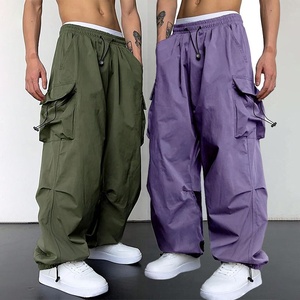 Pantalon cargo parachute pour hommes et couples, coupe ample et décontractée, style <span class=keywords><strong>harem</strong></span> hip-hop, streetwear urbain, vêtements hipster, pantalon baggy - Product Image 1
