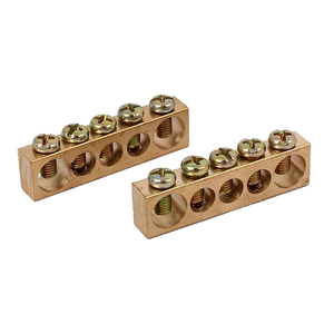 Barra de Tierra y Conector de Terminal de 5 Vías de Latón con Conexión por Tornillo 50A para Montaje de Panel de Control - Product Image 1