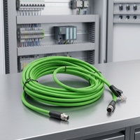 Connecteur mâle M8 A Code 8 broches vers connecteur mâle moulé pour capteur avec câble Ethernet souple Cat6a flexible continu
