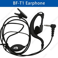 Écouteur Stéréo Filaire BF-T1 pour Talkie-Walkie, Respirant, avec Cathéter Acoustique Avancé, Prise Mono, en PU, Pièces Noires Baofeng