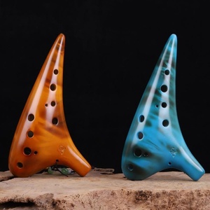 Ocarina de cerámica ahumada de 12 agujeros, tipo Alto C, instrumento de viento tradicional portátil, instrumento musical nacional para la enseñanza de música. - Product Image 2