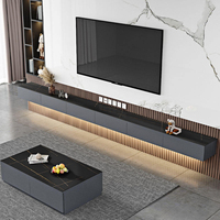 Meuble TV mural flottant, Nouvel ensemble de meuble TV et table basse de luxe léger pour petits salons