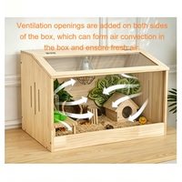 Cage à hamster en bois, grande cage avec vue en acrylique pour hamsters syriens, hamsters nains et petits animaux