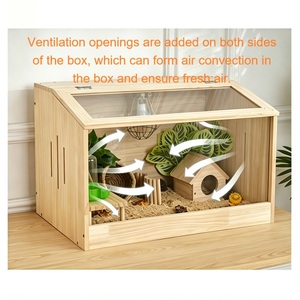Jaula de Madera para Hámster, Gran Hábitat con Vista Acrílica para Hámsteres Sirios y Enanos, Animales Pequeños - Product Image 2