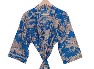 Robe kimono de plage indienne 100 % coton pour femme, peignoir, vêtements de nuit et tenue de détente pour la plage, robe de nuit d'été pour femme - Product Image 5