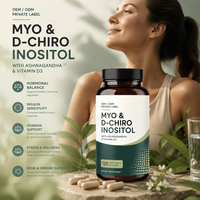 Capsules d'inositol, vitamine D3, ashwagandha, complément alimentaire pour la santé et le sommeil des adultes, marque privée OEM