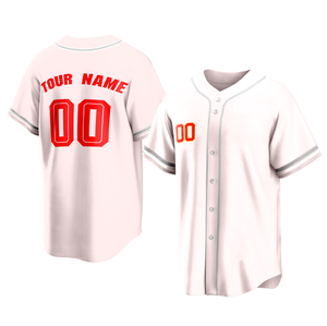 Custom Honkbal Jersey Heren Blanco Honkbal T-Shirt Borduurwerk Gesublimeerd Bedrukt Roze Honkbal Uniformen - Product Image 2