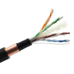 Cat 6 4PR Double PE Sheath Copper Armored Jelly Underground cat6 UTP Lan Cable 1000ft