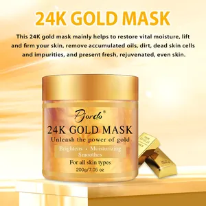 Masker emas 24K alami Label pribadi OEM/ODM produk masker wajah kecantikan pelembap dan Pencerah pemutih