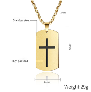 สร้อยคอทำจากโลหะสแตนเลสสำหรับผู้ชายที่มีความเชื่อไม้กางเขนสำหรับผู้ชายไบเบิ้ลคำภาษิต<span class=keywords><strong>คำ</strong></span>จี้1:9<span class=keywords><strong>คำ</strong></span>พูดสร้างแรงบันดาลใจเครื่องประดับ - Product Image 2
