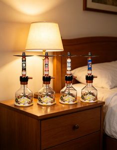 Ensemble de chicha moderne en verre imprimé, kit de fumage en aluminium avec bol, tuyau et boîte cadeau - Product Image 5