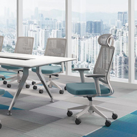Chaise de bureau ergonomique en tissu maillé rose personnalisée, chaise de bureau de direction inclinable et pivotante pour étude des enseignants