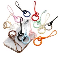 Porte-clés de voiture, boucle de doigt, cordon anti-perte pour téléphone, petit cordon rond noir pour clé USB, robuste et durable