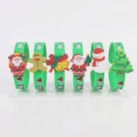 Pulsera de Silicona PVC Roja Brillante P2 para Niños, con Diseños de Muñeco de Nieve para Eventos Navideños