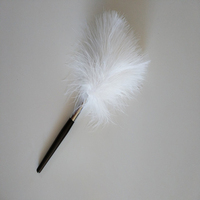 Brosse professionnelle à poudre pour cheveux de marabout, poils doux, noir/blanc/rouge/jaune, brosse à empreintes digitales, vente en gros, OEM ODM