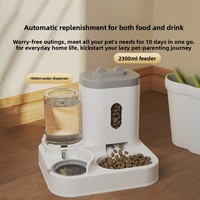 Distributeur automatique de nourriture et d'eau 2-en-1 pour chat, grande capacité, bol de remplissage par gravité, alimentation séparée sec-humide détachable