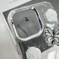 Accessoire de téléphone fleur mignonne injection de colle motif papillon cadre électrolytique étui de téléphone antichoc pour iPhone 16 Pro max