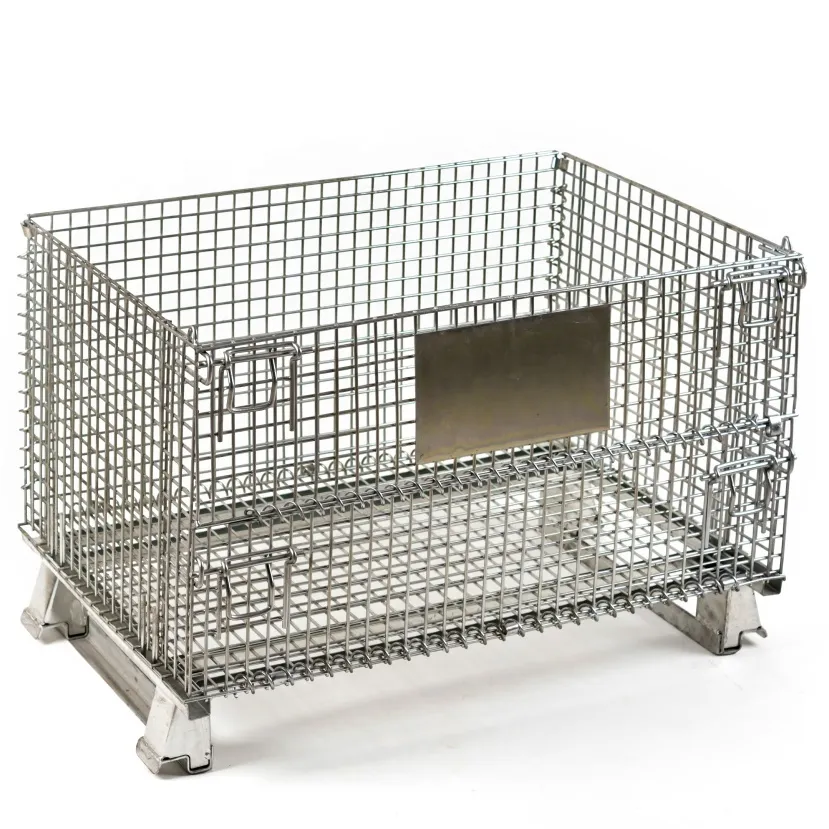 Galvanized Coated Wire Mesh Stacking Pallet Warehouse Foldable Wire Container